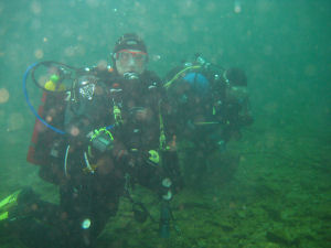 Happy scuba diving